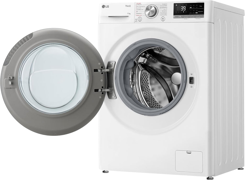 LG F4WV7080, Klasse A, Voorlader Wasmachine 8 kg, 1400 tpm, AI Direct Drive, Wi-Fi, Dieptereiniging met Stoom, Grote Capaciteit, TRIPLE A, Veiligheidsglas Buitendeur, 62 x 60 x 85 cm ꟷ Wit