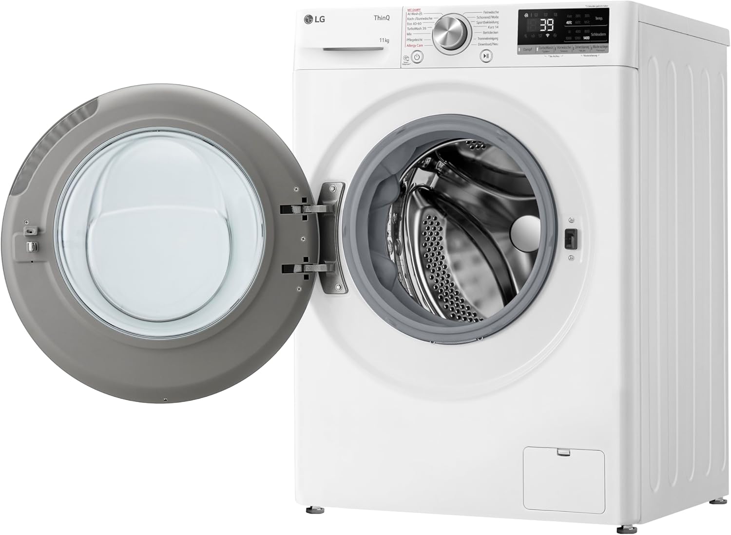 LG F4WV7080, Klasse A, Voorlader Wasmachine 8 kg, 1400 tpm, AI Direct Drive, Wi-Fi, Dieptereiniging met Stoom, Grote Capaciteit, TRIPLE A, Veiligheidsglas Buitendeur, 62 x 60 x 85 cm ꟷ Wit