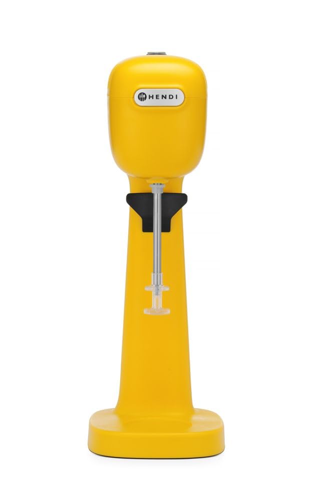 HENDI Melkshake Maker, Incl. 2 mengbekers (roestvrij staal en polycarbonaat) en 4 verwisselbare roerwerken, Drinkmixer, Frappés, Drankmixer, 230V/400W, 170x196x(H)490mm, Karamel