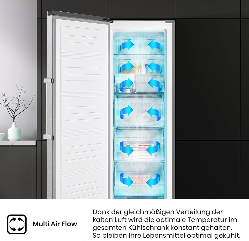 Hisense FV191N4AW2 Vriezer/ TotalNoFrost/ SuperFreeze/ Deuralarm/ Multiflow 360°/ BigBox/ 143,4 cm/ Vriesgedeelte 147 l/ 41 dB/ 205 kWh/Wit