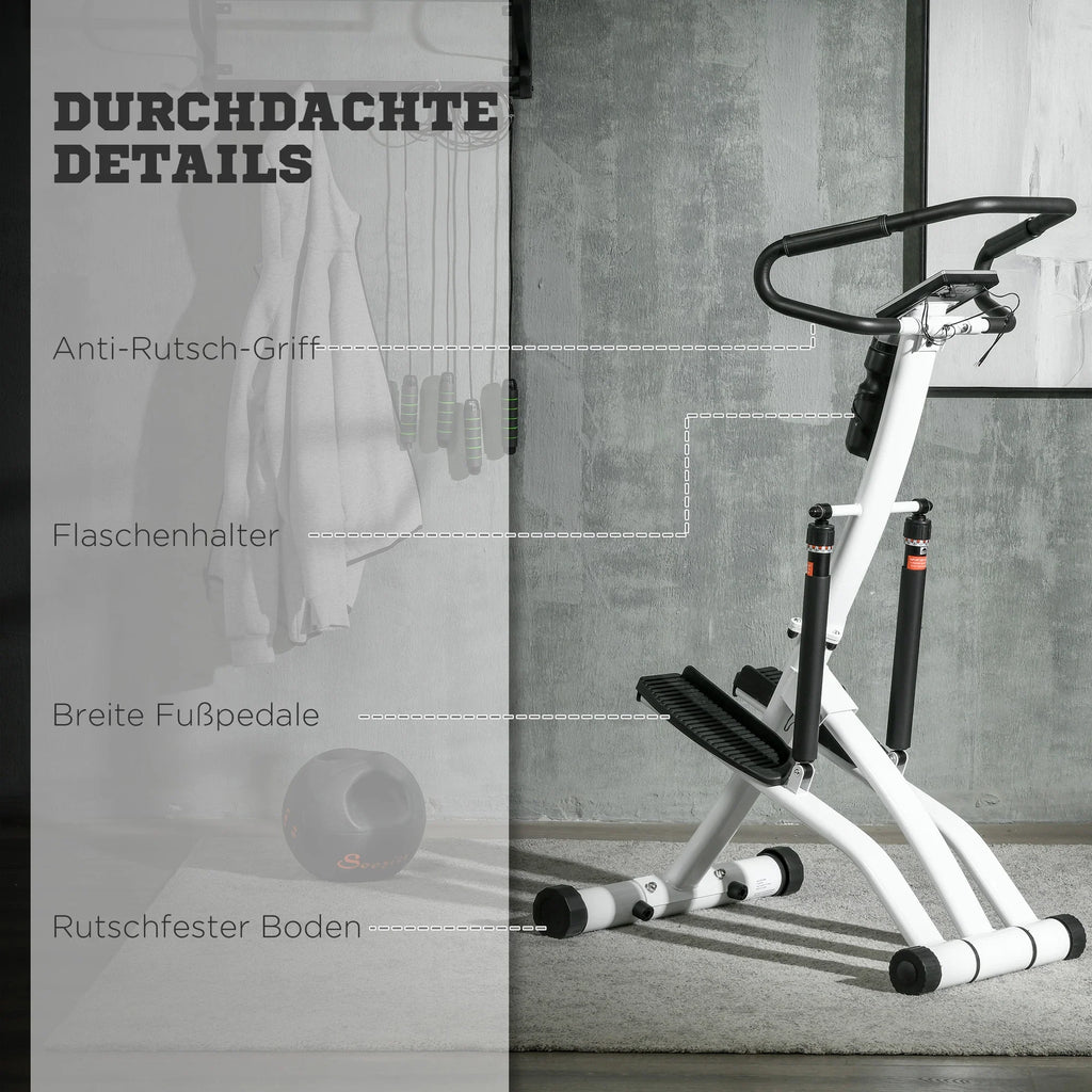 SPORTNOW Stepper met handgreep 12 weerstandsniveaus monitorweergave