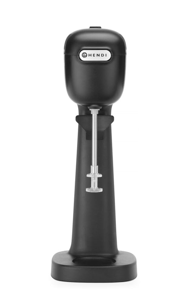 HENDI Melkshake Maker, Incl. 2 mengbekers (roestvrij staal en polycarbonaat) en 4 verwisselbare roerwerken, Drinkmixer, Frappés, Drankmixer, 230V/400W, 170x196x(H)490mm, Karamel