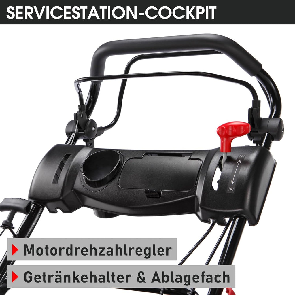 BRAST Benzin grasmaaier met aandrijving | 5,2kW(7PK) | elektrische start | 48cm snijbreedte | vele modellen | TÜV | 4-takt OHV motor | 30-80mm maaihoogte | 60L opvangbak | stalen behuizing | 19224 ESTART Speed