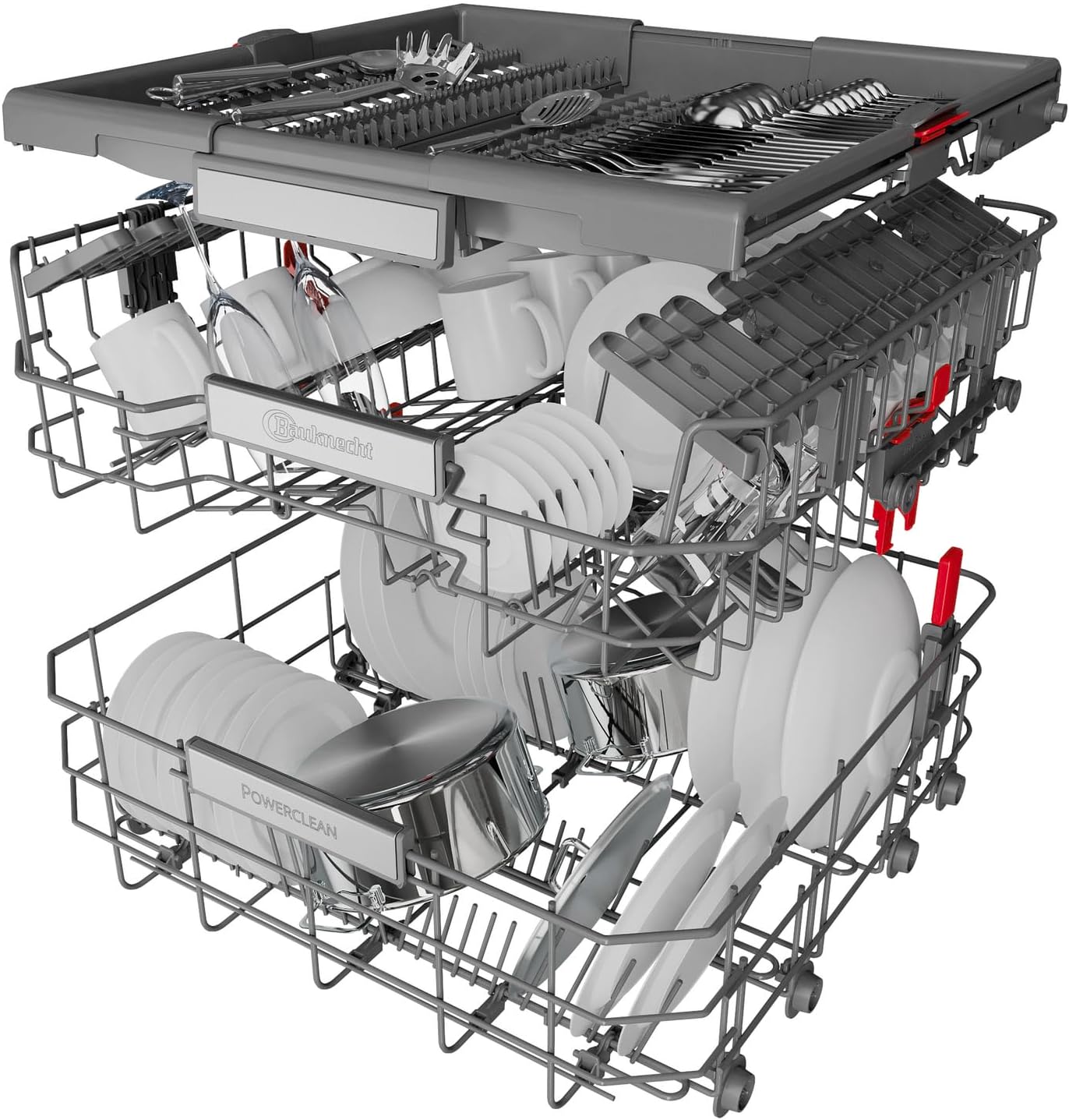 Bauknecht BUO 3O41 PLT X onderbouw vaatwasser 60 cm /14 couverts /10 standaardprogramma's en 1 sensorprogramma/PowerClean/ActiveDry/besteklade/volledige waterbeveiliging