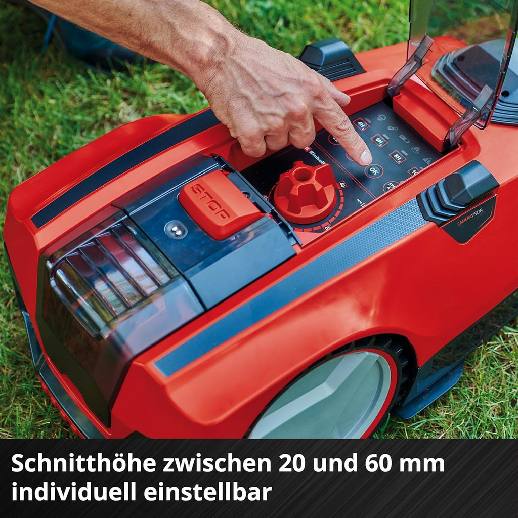Einhell robotmaaier FREELEXO CAM 500 Power X-Change (18 V, camera vervangt begrenzingsdraad, voor 500 m, borstelloos, tot 25% helling, maaibreedte 18 cm, incl. 3,0 Ah accu, 5 m magneetband)