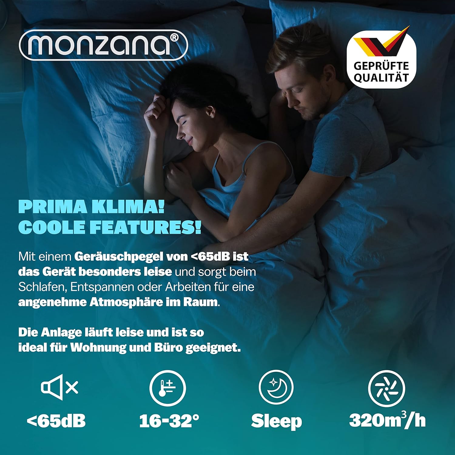 Monzana mobiele airconditioner MZKA2000 afvoerslang 7000BTU 3-in-1 750W 24h timer 25m² afstandsbediening ontvochtiger rolluikkit airco