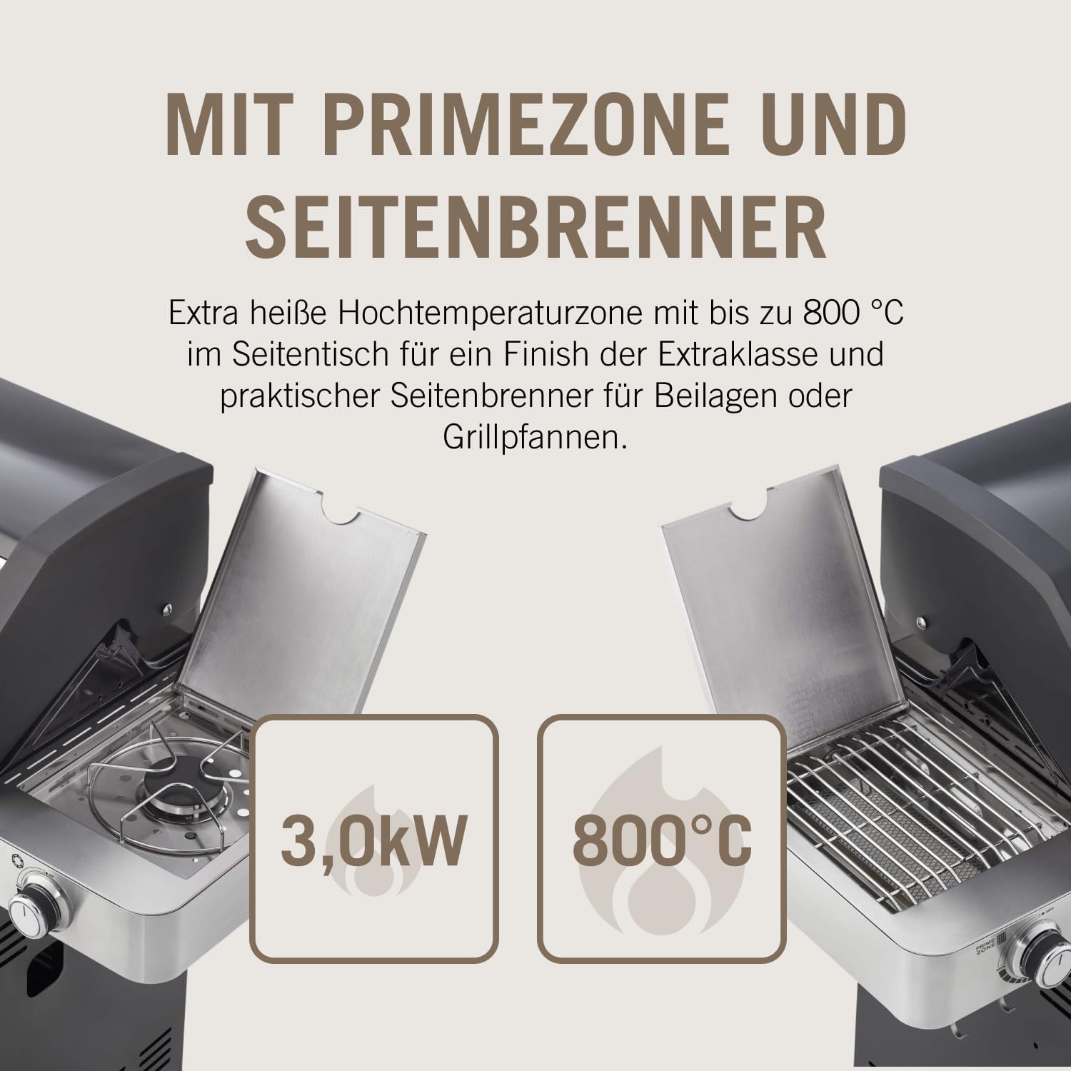 RÖSLE Elektrische BBQ-grill Portable Videro E2-P, draagbare tafelgrill met 2 branders, warmhoudrooster en deksel met glasplaat, gepoedercoat staal, zwart/zilver