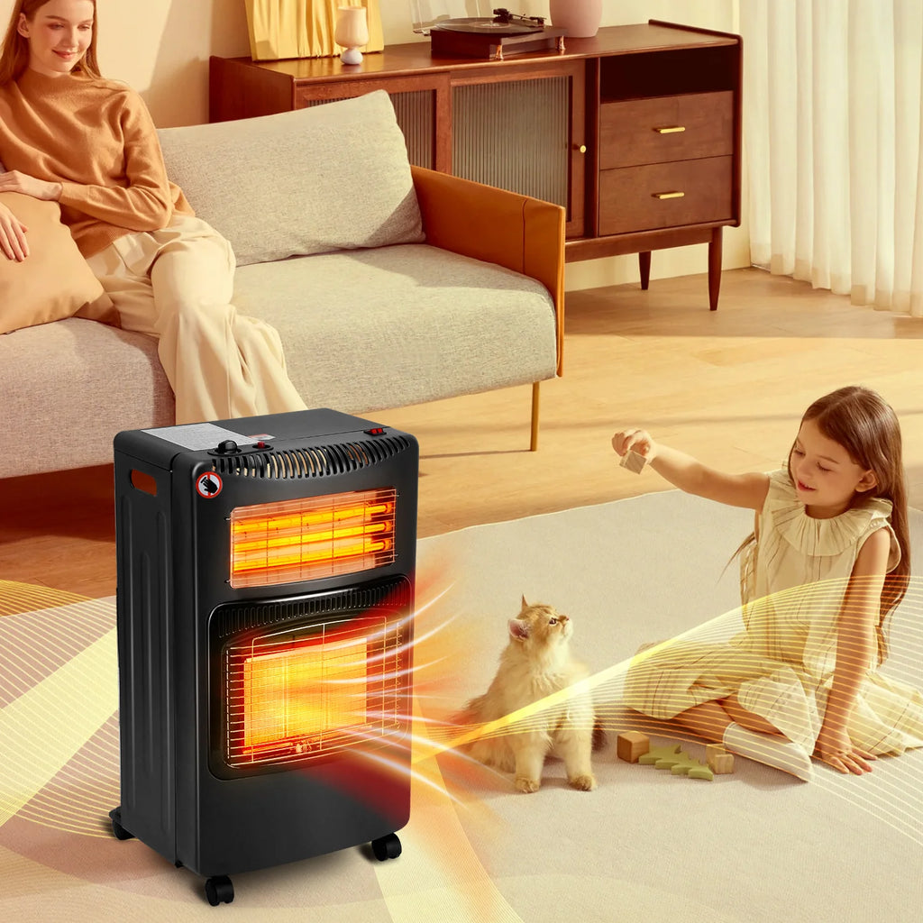 Sonnewelt Gasverwarming 4200W en 1260W gas-elektrische kachel met gasdrukregelaar, gasslang, gasflesadapter