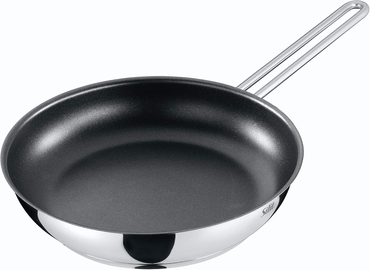 Silit Toskana pannenset inductiegeschikt 10-delig, kookpannenset met glazen deksel, inductiekookpannen, melkpan, stoompan, koekenpan, roestvrij staal deels mat, inductie pannen set ongecoat