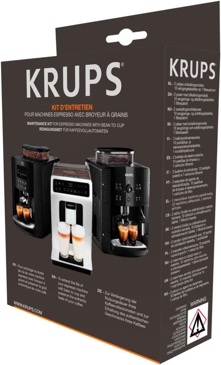 Krups Essential volautomatische espressomachine met melkslang, 2-kopsfunctie, LCD-display, eenvoudige reiniging, koffiezetapparaat, TÜV-keurmerk, zwart, EA816031