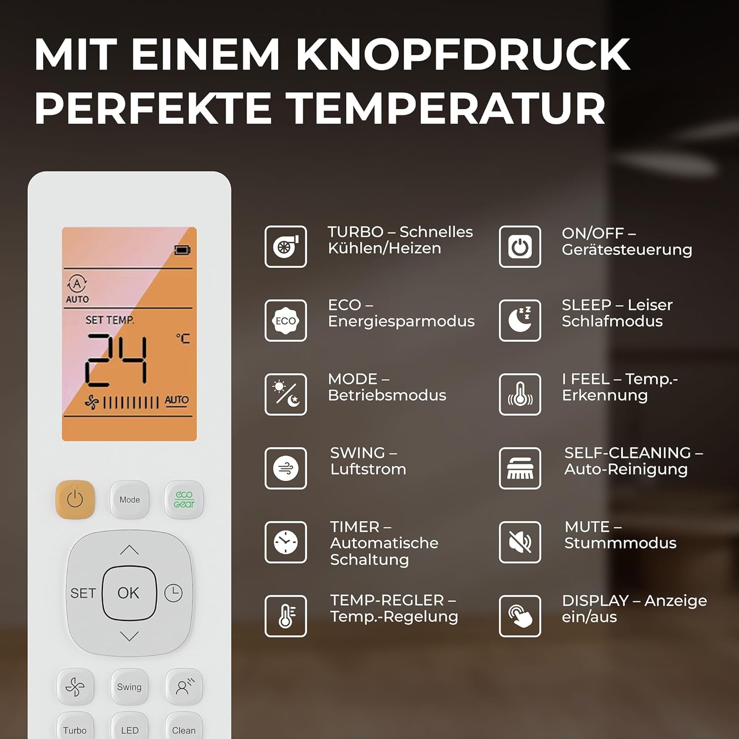 Kältebringer Split Airconditioner - 9000 BTU (2,6 kW) - Airco met Verwarming, WiFi & App, tot 45m², zeer stil - Set met 5m Koperleiding, Koudemiddel R32, Montagemateriaal, Wandbeugel