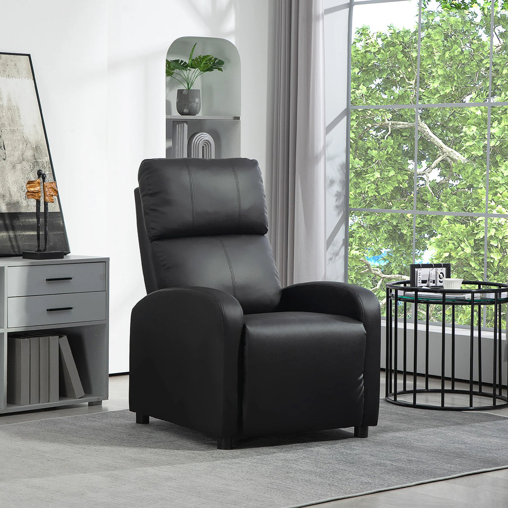 HOMCOM Relaxfauteuil, tv-stoel met ligfunctie, dik gestoffeerd
