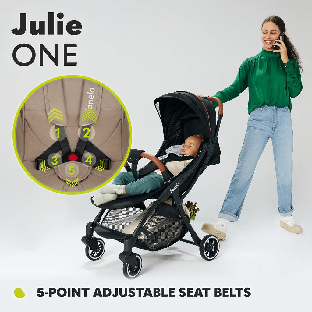LIONELO Julie One Buggy kinderwagen tot 22 kg, verstelbare rugleuning en voetsteun, muskietennet, beenwarmers, bekerhouder en draagtas, inklapbaar