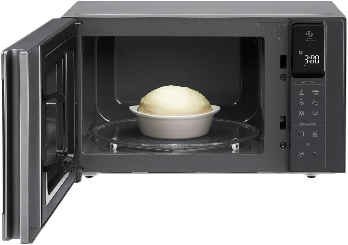 LG MS2595CIS magnetron met Smart Inverter-technologie, 25 liter inhoud, 1000 W, automatische programma's, instelbare vermogensniveaus en EasyClean-functie, zilver