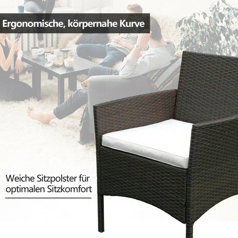 Sonnewelt Polyrattan Loungeset Tuinmeubelset