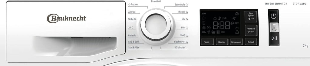 Bauknecht W Active 711 B wasmachine-voorlader/ 7 kg/ 1400 tpm/ Krachtige vlekverwijdering/ Stoomprogramma's/ Steam Hygiene met antivirus/ Steam Refresh/ Stop&Add-functie/ Dynamic Inverter-motor