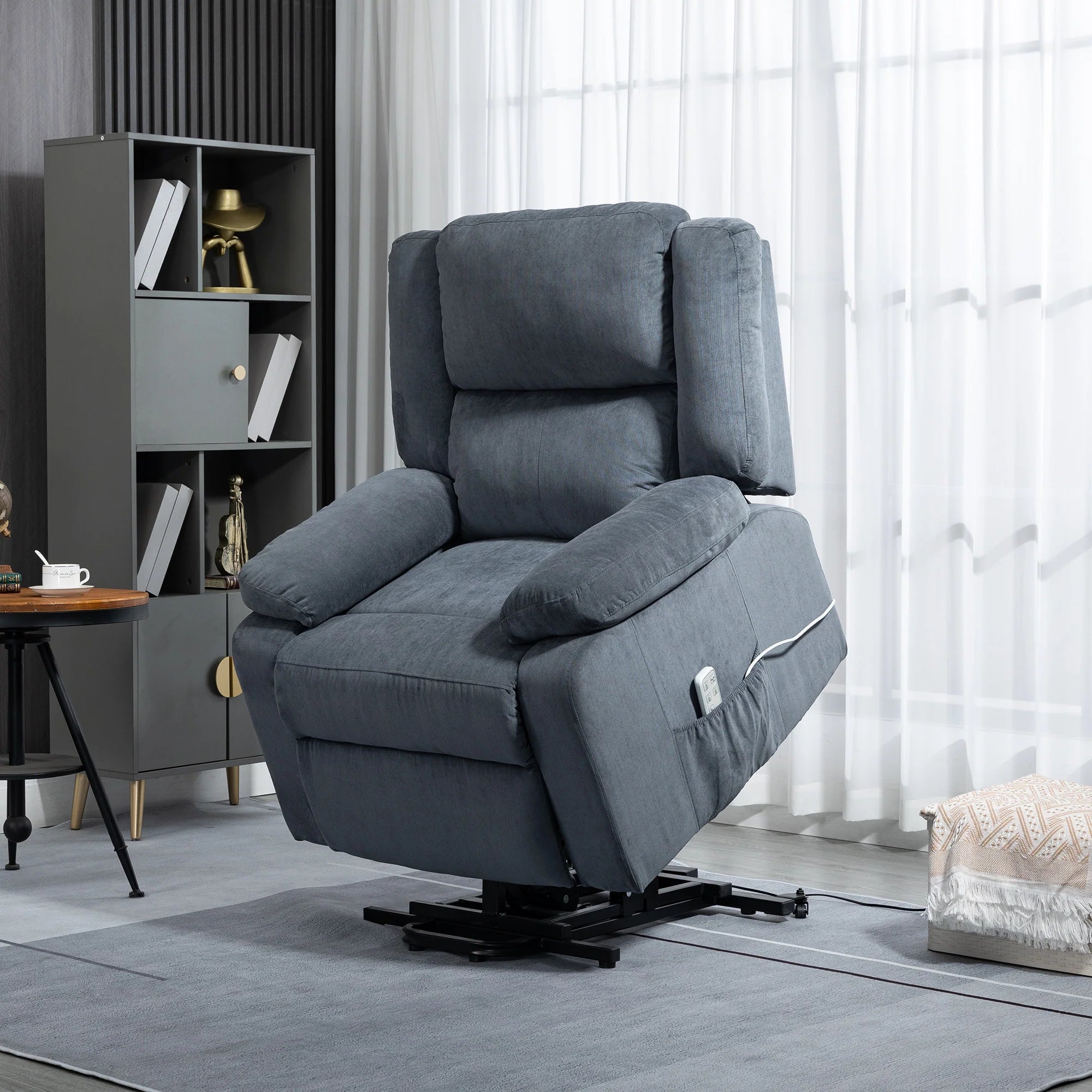 HOMCOM Sta-op stoel relaxfauteuil elektrisch met sta-ophulp