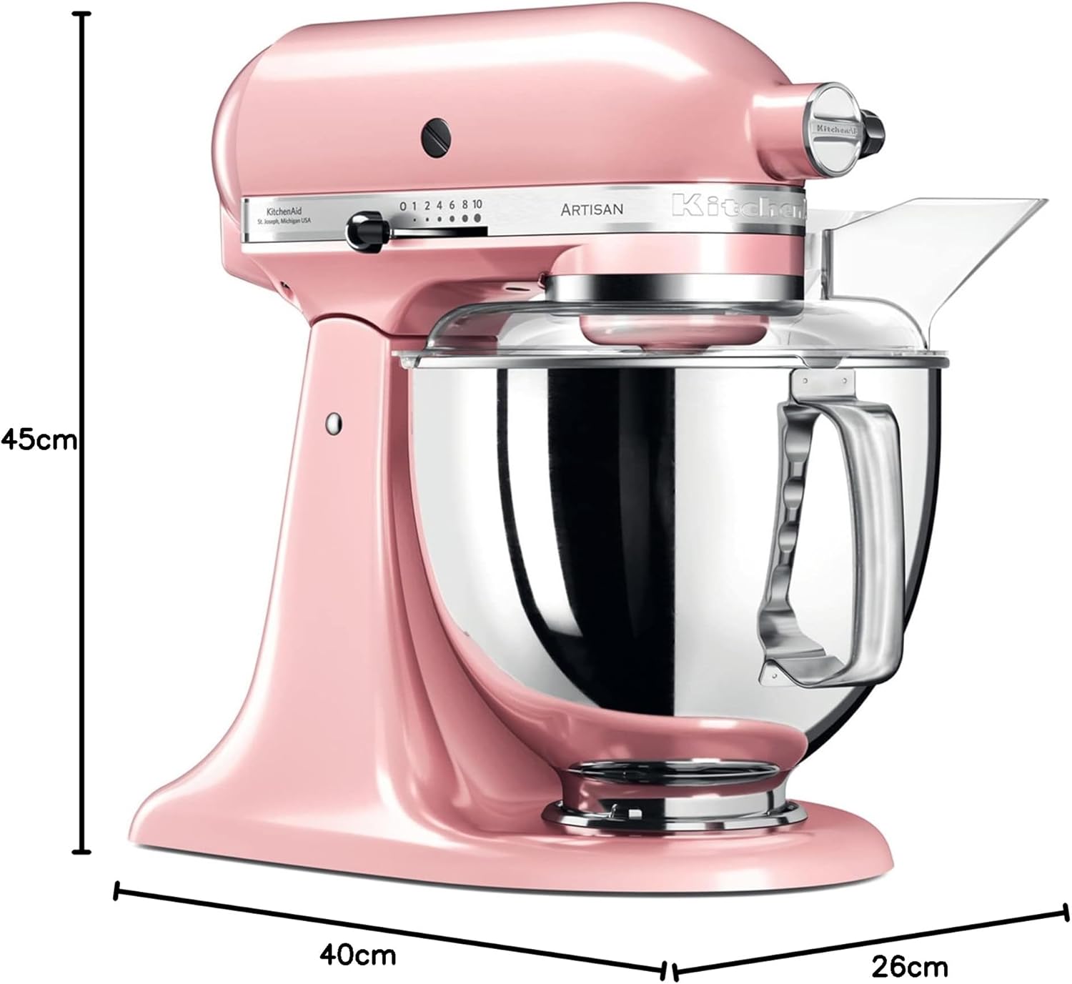 KitchenAid Küchenmaschine I Artisan I Kippbarem Food Processor I Teigknetmaschine mit 5 Zubehör | 2 Schüsseln aus Edelstahl | 4.8 L | Pistaccio