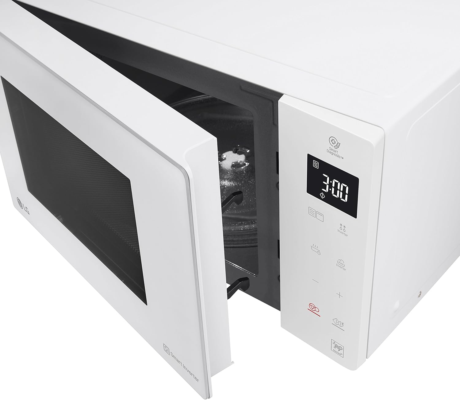 LG MH6535GIS Magnetron met invertertechnologie en kwartsgrill, 25 liter inhoud, 1000 W, automatische programma's, instelbare vermogensniveaus voor optimaal koken en EasyClean-functie, Zwart
