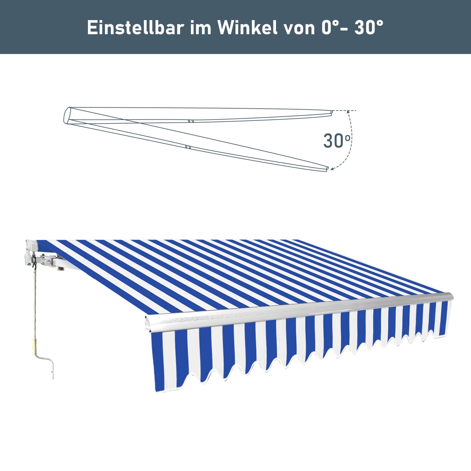 Sonnewelt knikarmscherm met handslinger