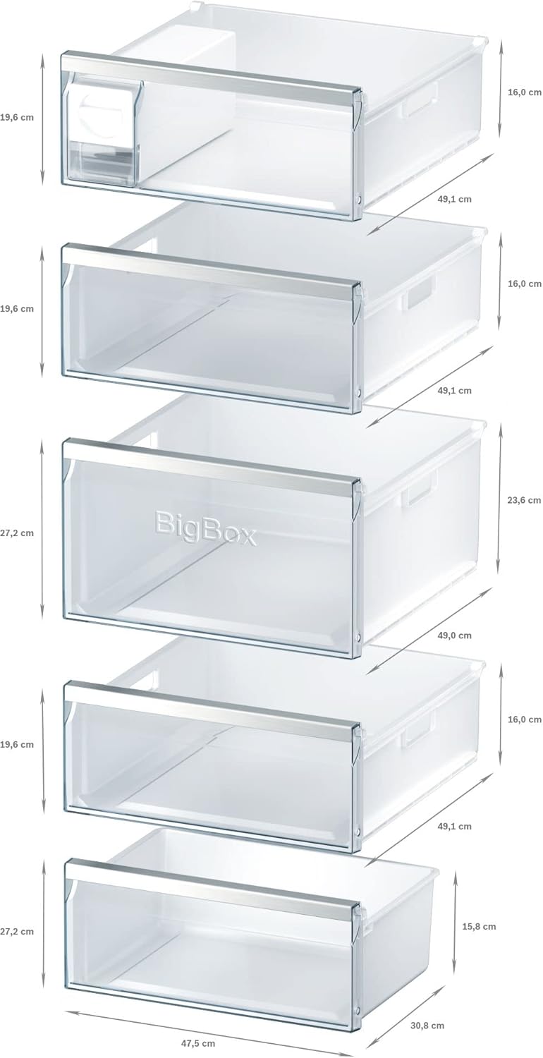 Siemens GS54NAWCV iQ500 vriezer, 176 x 70 cm, 327 L, noFrost nooit meer ontdooien, bigBox ruimte voor grote diepvriesproducten, varioZone flexibele glasplateaus en laden, wit