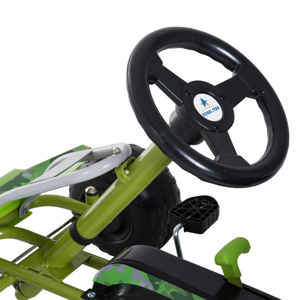 HOMCOM Kinder Go-Kart Trapauto Offroad-design verstelbare zitting