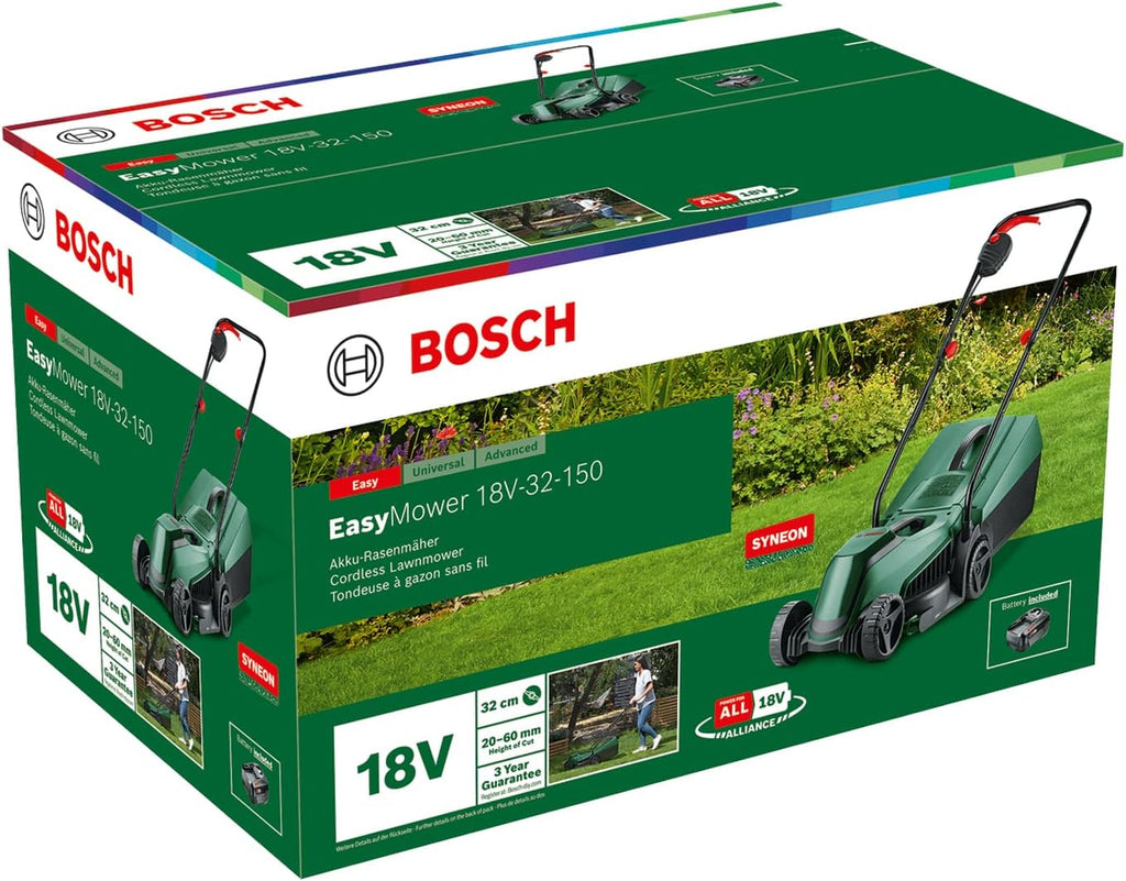 Bosch Accu grasmaaier CityMower 18V-32-300 (18 Volt, 1x accu 4,0 Ah, maaibreedte: 32 cm, gazonoppervlakken tot 300 m², in doos)
