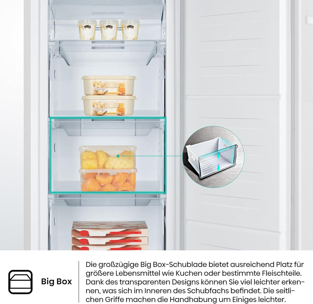 Hisense FV191N4AW2 Vriezer/ TotalNoFrost/ SuperFreeze/ Deuralarm/ Multiflow 360°/ BigBox/ 143,4 cm/ Vriesgedeelte 147 l/ 41 dB/ 205 kWh/Wit