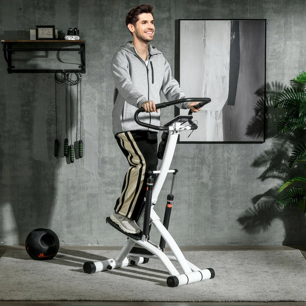 SPORTNOW Stepper met handgreep 12 weerstandsniveaus monitorweergave