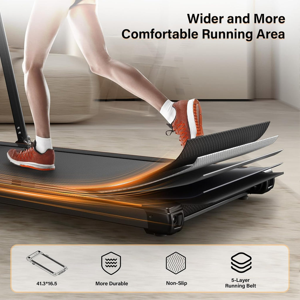 Loopband voor thuis-AIRHOT, 2,5 pk Walking Pad, loopband onder bureau met afstandsbediening en LED-display, maximale snelheid van 6 km/u OF 12 km/u. Compacte loopband voor thuis of op kantoor