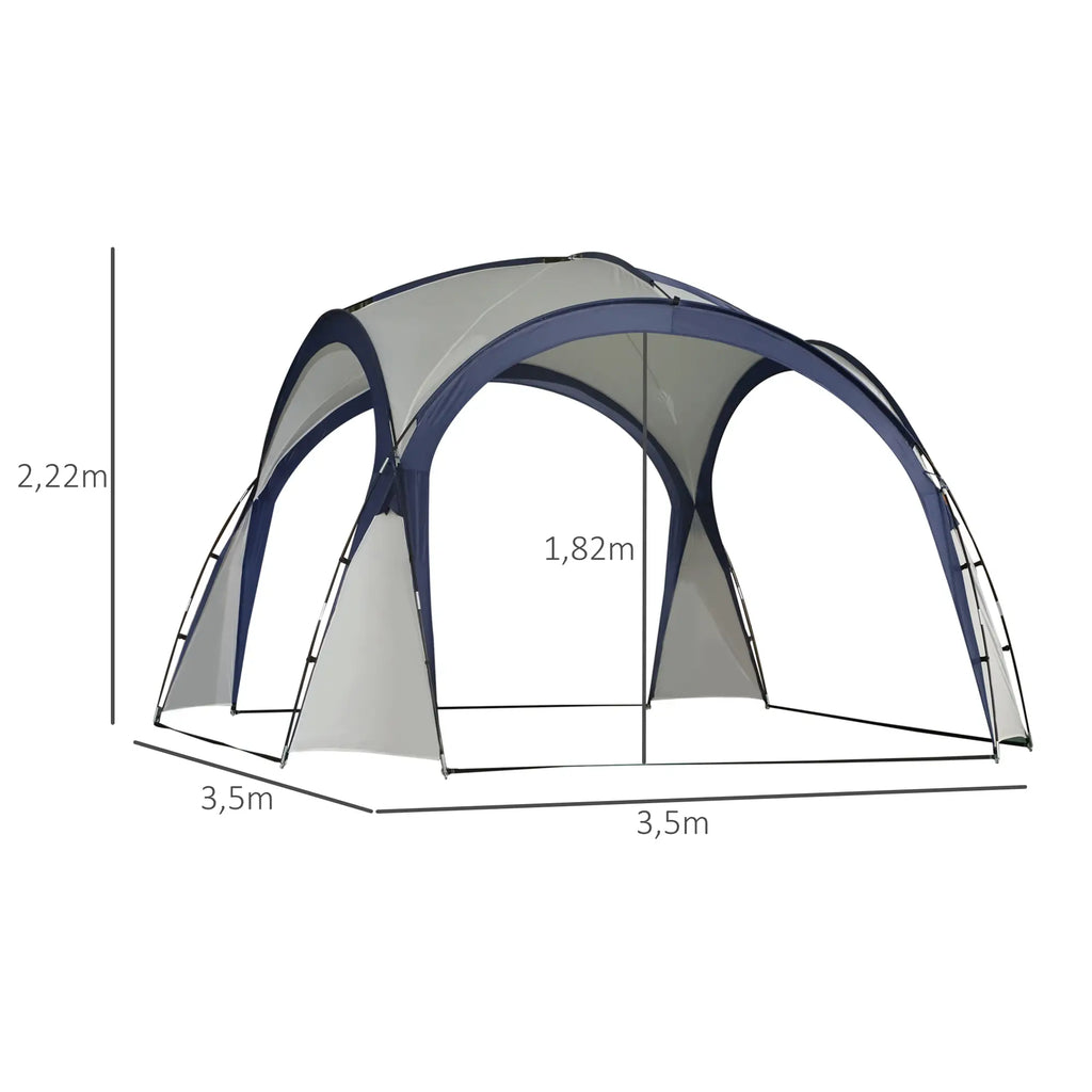 Outsunny Paviljoen Tuintent Zonwering Buiten Glasvezel