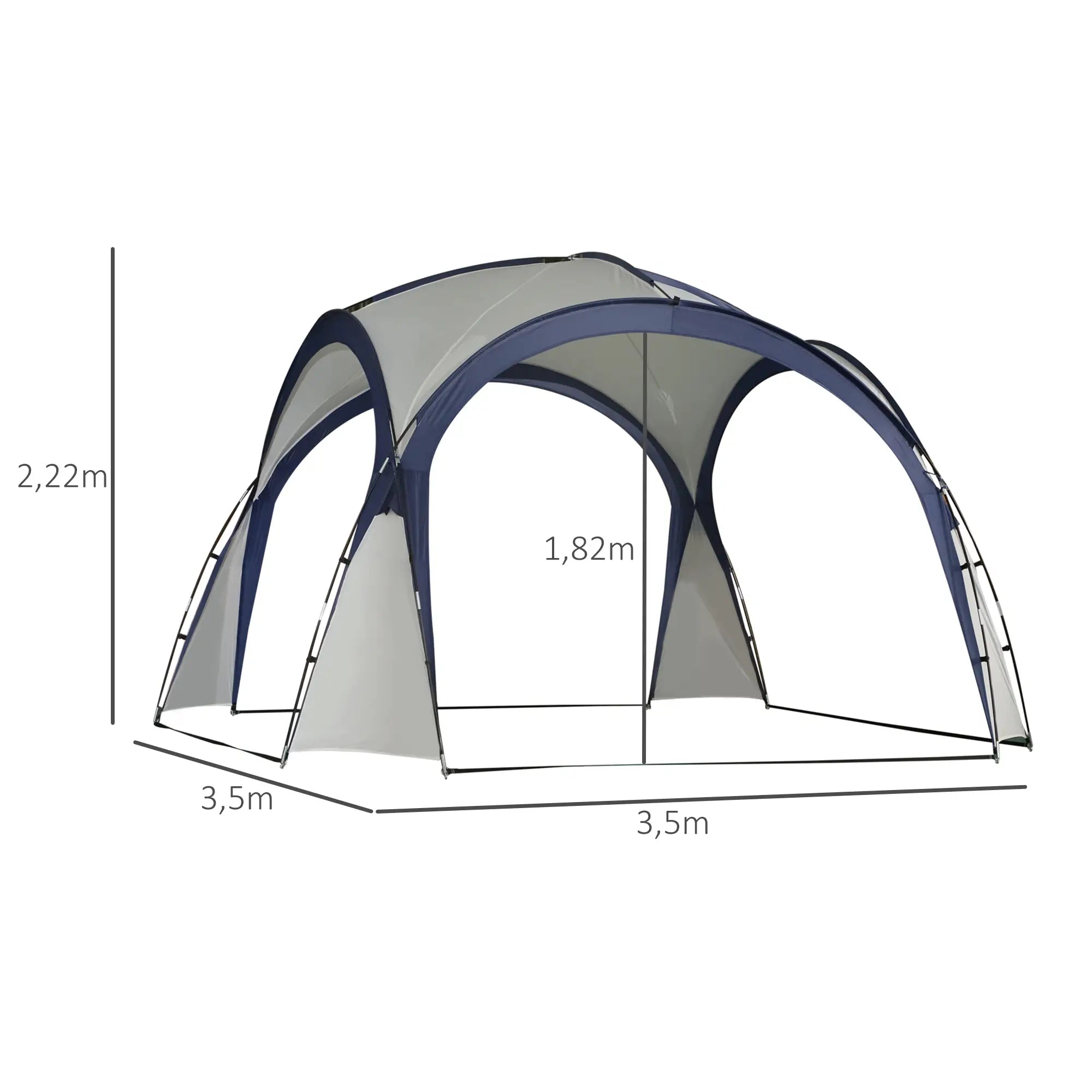 Outsunny Paviljoen Tuintent Zonwering Buiten Glasvezel