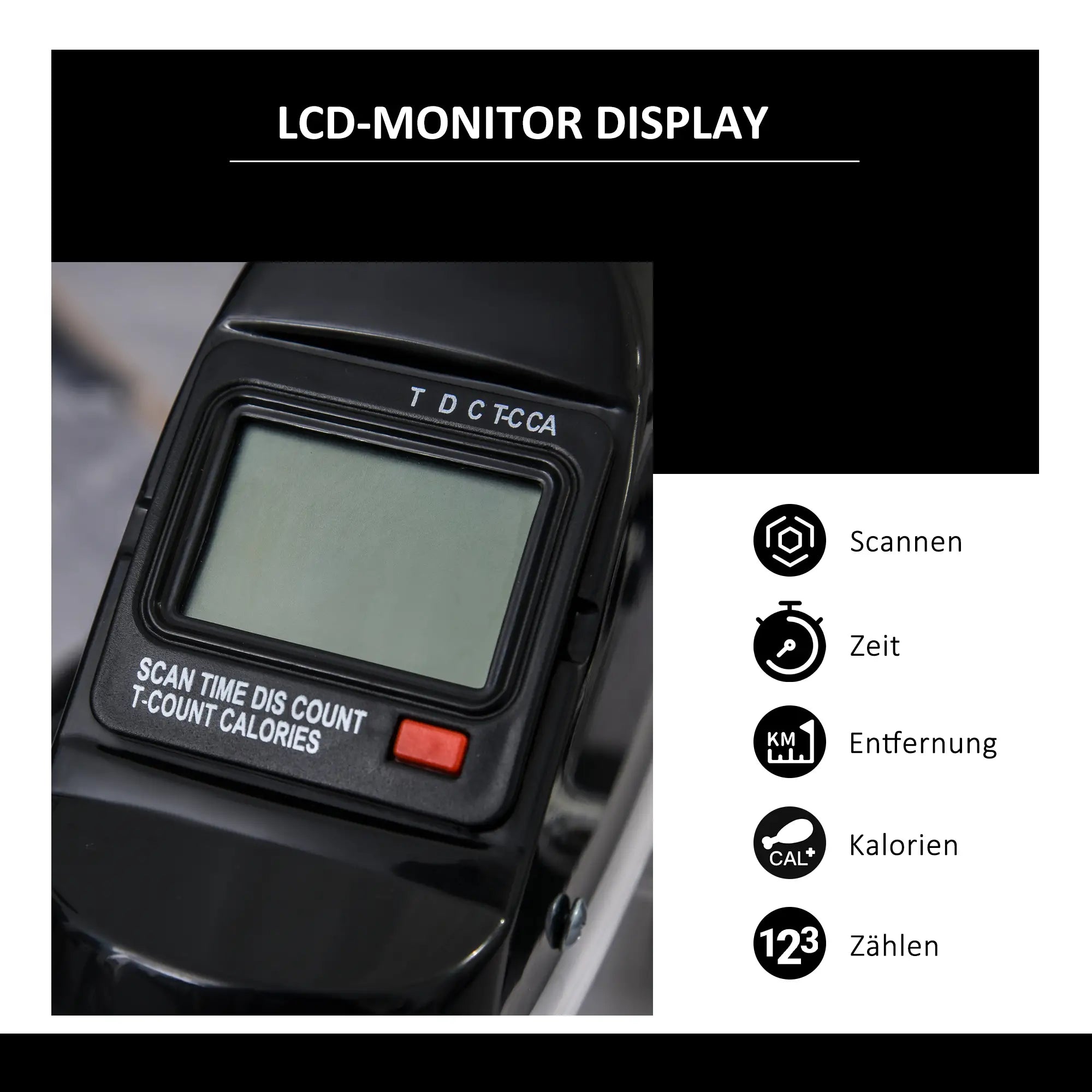 HOMCOM Mini-Heimtrainer Fitnessfiets LCD-display verstelbare weerstand
