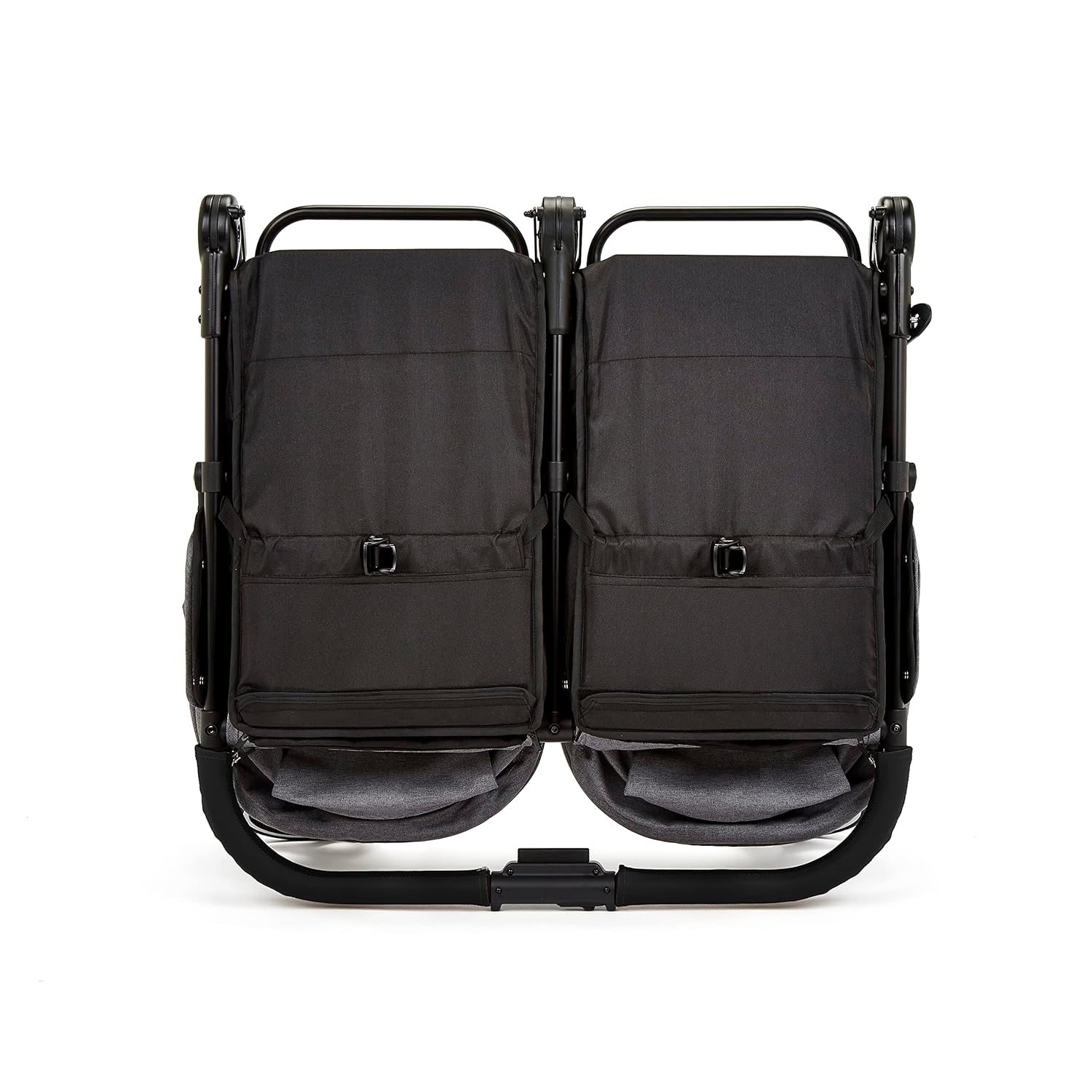 Venus Max Duo Buggy - geschikt vanaf de geboorte tot 15 kg (ongeveer 3 jaar), compacte, lichte, opvouwbare tweelingbuggy, inclusief regenhoes en voetenzak (Biscuit)