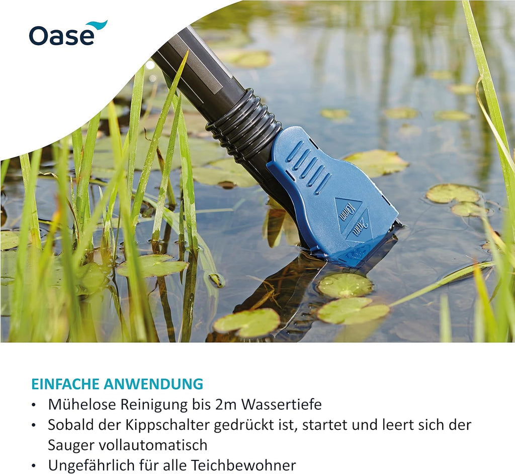 Oase 50529 PondoVac Classic, 1400 W, 3000 l/u - Vijverslibzuiger, reiniging en waterbehandeling incl. 4 zuigmonden voor vijvers van alle soorten en huishoudelijk gebruik