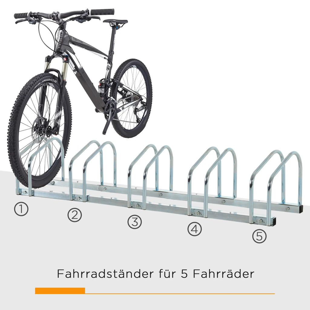 HOMCOM Fietsenrek meervoudig rek 5 fietsen uitbreidbaar
