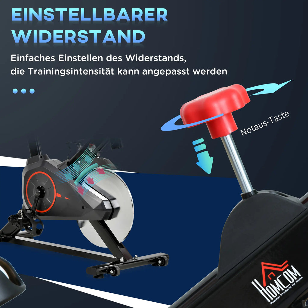 HOMCOM Fietstrainer Hometrainer LCD-display in hoogte verstelbaar