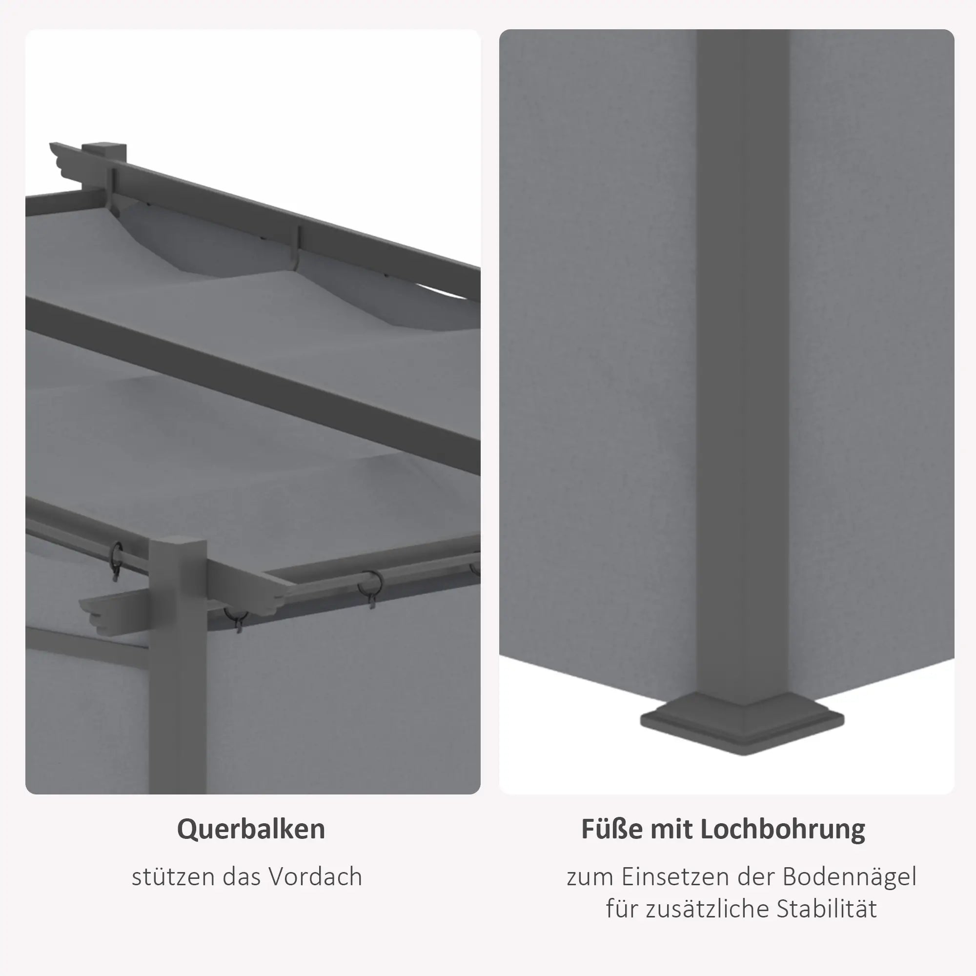 Outsunny Pergola met uitschuifbaar dak en kabelsysteem