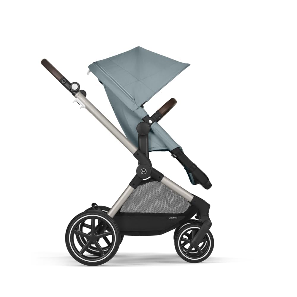 CYBEX Gold Kinderwagen EOS Lux 2-in-1 met Aton B2 i-Size autostoel en autostoeladapters, reissysteem, vanaf de geboorte tot 22 kg (ca. 4 jaar), Moon Black (Zwart)