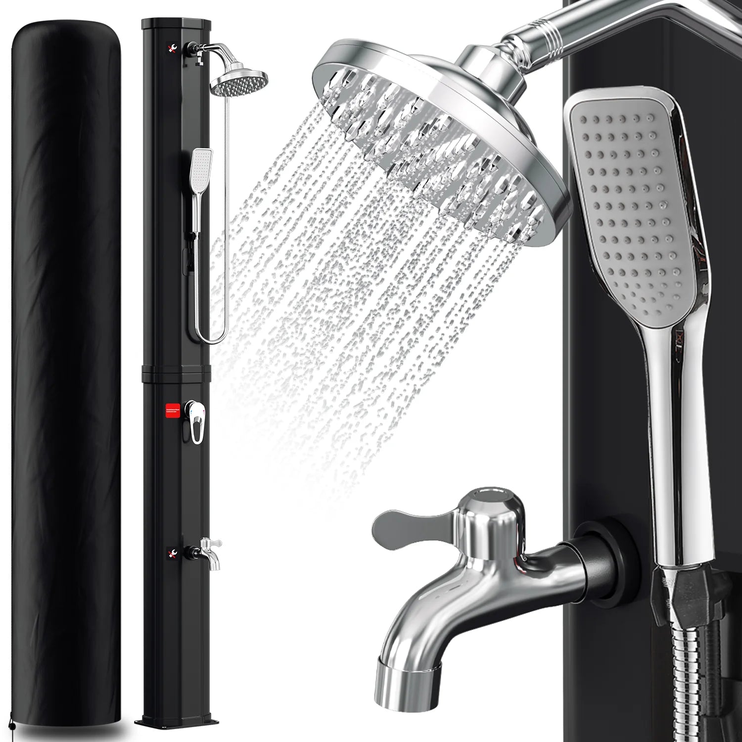 Sonnewelt 60L Solar Douche Tuintopdouche Incl. Beschermhoes en Handdouche