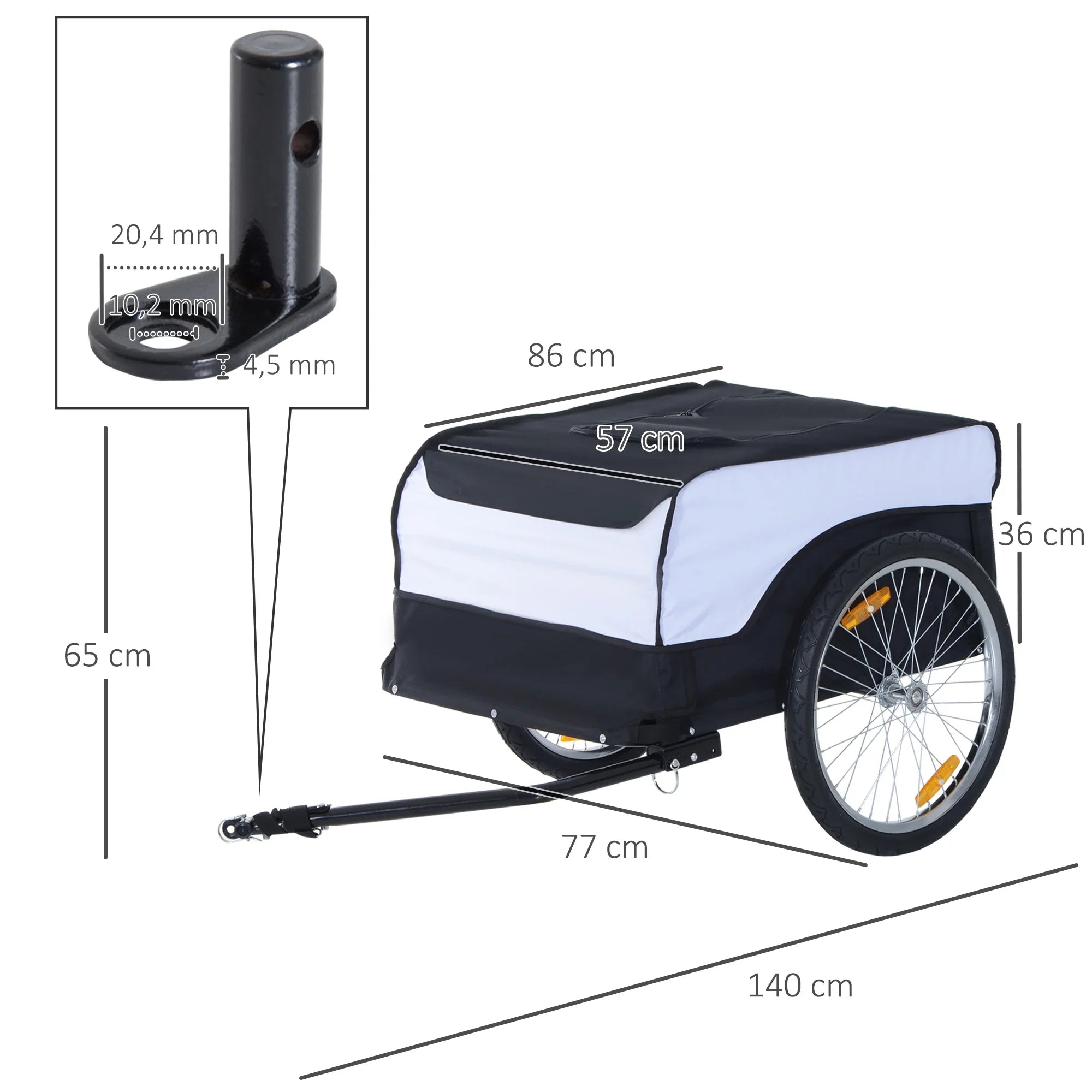 HOMCOM fietskar opvouwbaar grote transportbox