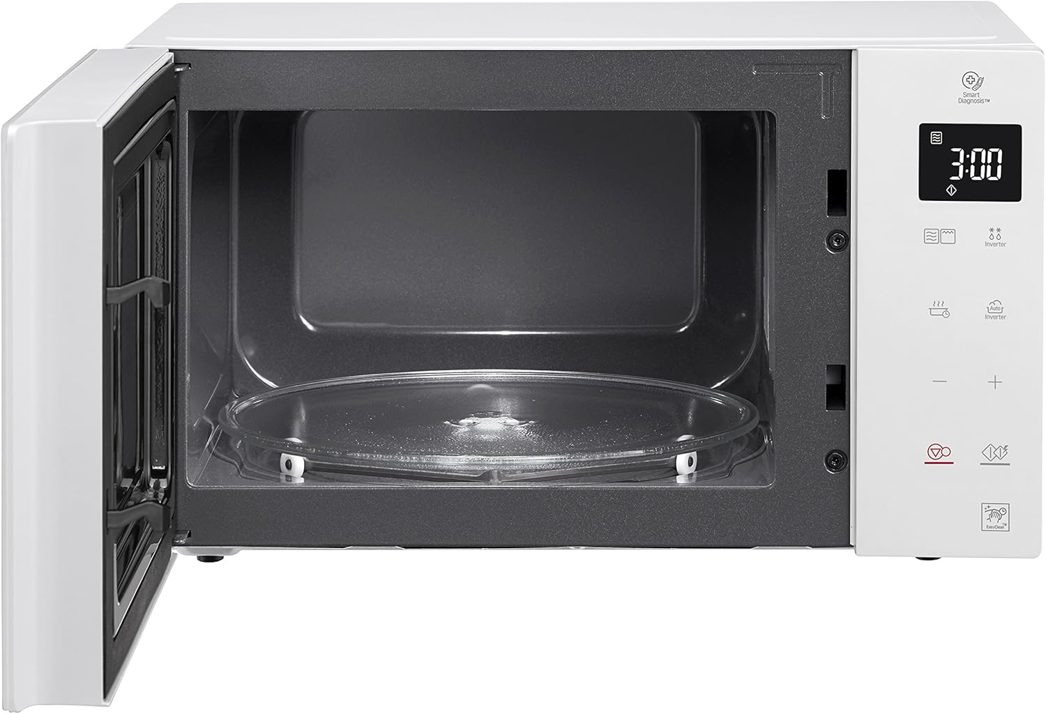 LG MH6535GIS Magnetron met invertertechnologie en kwartsgrill, 25 liter inhoud, 1000 W, automatische programma's, instelbare vermogensniveaus voor optimaal koken en EasyClean-functie, Zwart