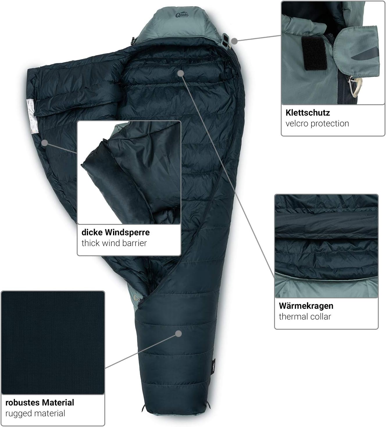 qeedo Takino Donzen Slaapzak, Winterslaapzak (maat M & L) warm, klein & licht