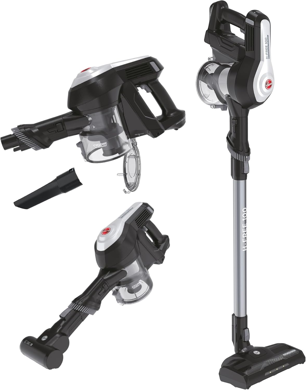 Hoover Accustofzuiger Dierenharen H-FREE 100 PETS zonder zak + dierenmondstuk I tot 40 min. gebruiksduur I snoerloze stofzuiger met LED, XL stofreservoir & parkeerstand I accustofzuiger met kierenzuiger & stofborstel