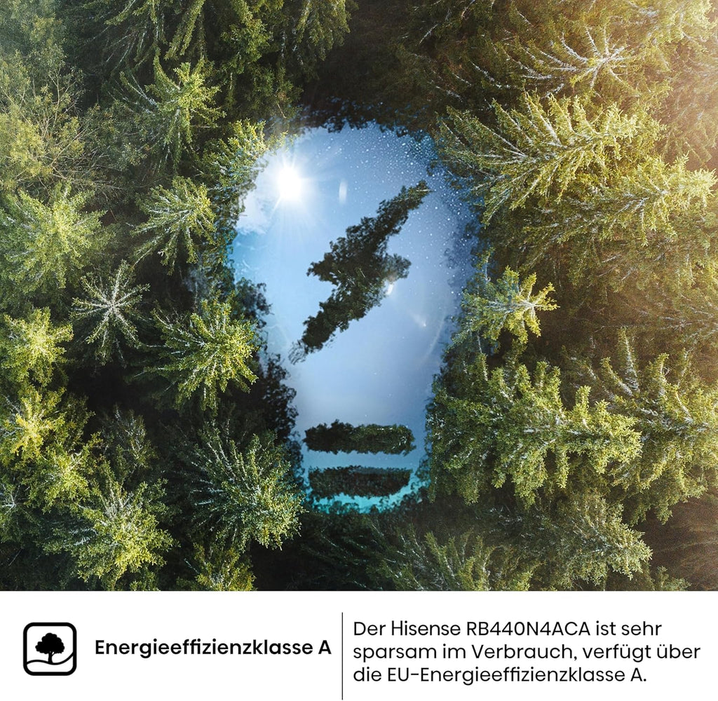 Hisense RB327N4AD2 koel-vriescombinatie/ NoFrostPlus/ Multiflow 360°/ HolidayMode/ FreshZone/ 182,4 cm/ koelgedeelte 171 l/ vriesgedeelte 85 l/ 41 dB/ 287 kWh/ jaar/ roestvrijstalen look