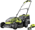 RYOBI 18 V ONE+ Accu-grasmaaier RLM18X33B40 (snijbreedte 33 cm, 5-voudige hoogteverstelling 25-65 mm, inklapbare duwbeugel, incl. mulchplug, 35l grasvangzak, 4,0Ah accu & lader)