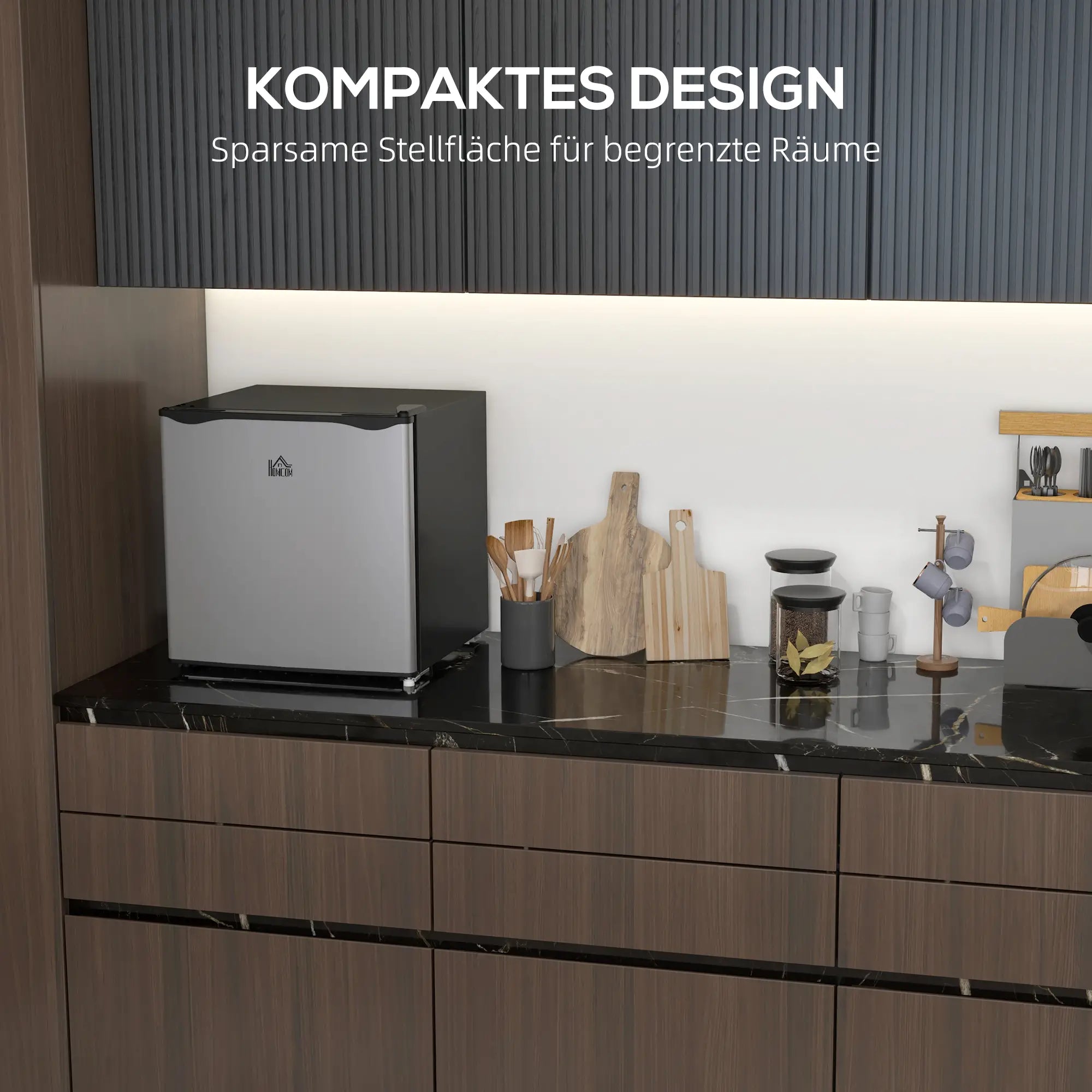 HOMCOM Mini-vriezer 35 l zilver - compact & efficiënt