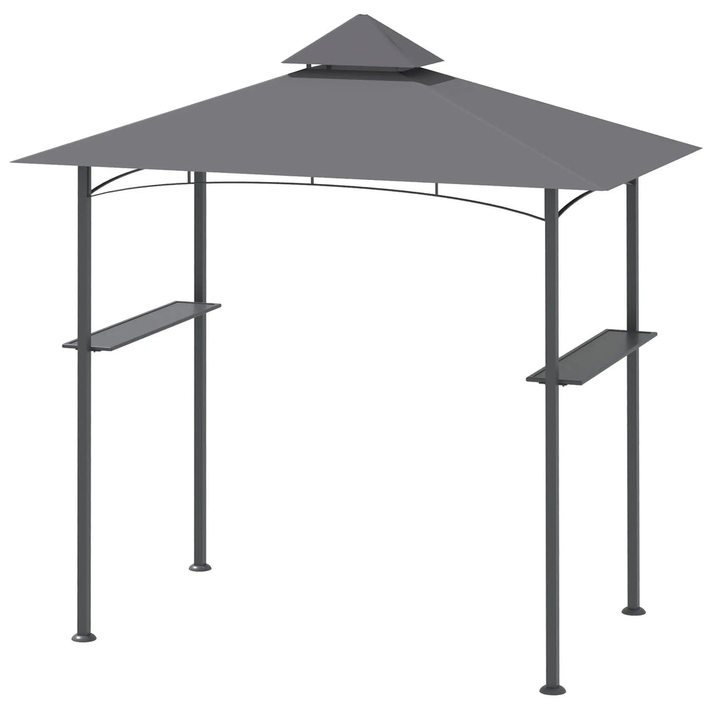 Outsunny Grillpaviljoen 245x148 cm met dubbel dak grijs