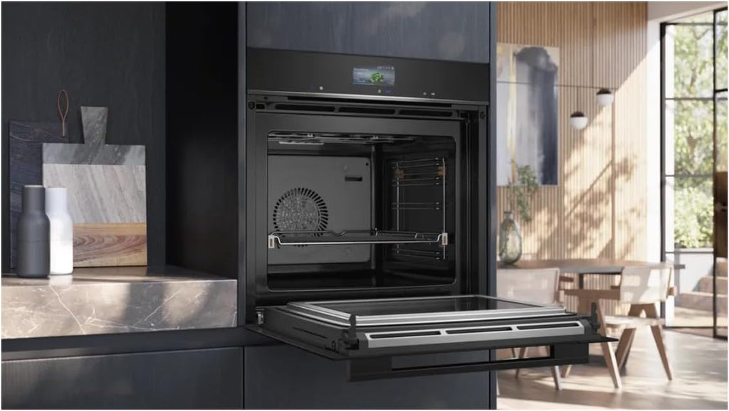 Siemens HB572ABS3, iQ300, Einbau-Backofen 60 x 60 cm, Air Fry, activeClean Pyrolyse Selbstreinung, LED-Touchbedienung, 3D Heißluft, Schnellaufheizung, cookControl10 Automatikprogramme, Edelstahl