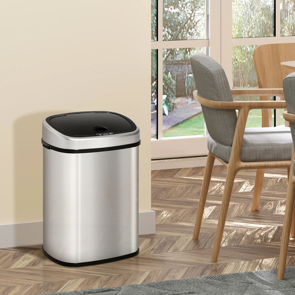 HOMCOM Automatische afvalemmer met sensor hygiënisch roestvrij staal